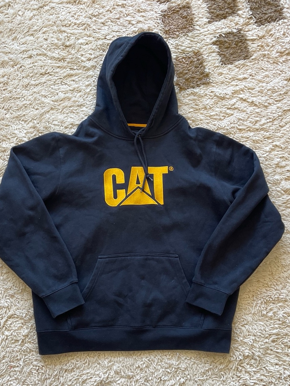 Black Caterpillar CAT Logo Hoodie Size XXL